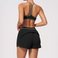 Wholesale Women's Brushed Yoga Set: V-Neck Strappy Bra & Shorts – Colorblock Tummy Control