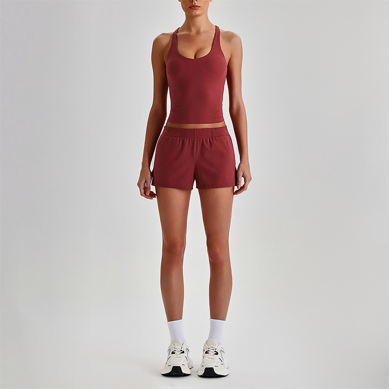Wholesale Naked-Feel Racerback Sports Bra & High-Waist Biker Shorts Set – Sculpting Yoga 2-Piece