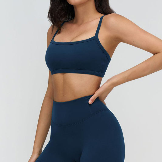 Women's Thin Strap Open Back Sports Bra