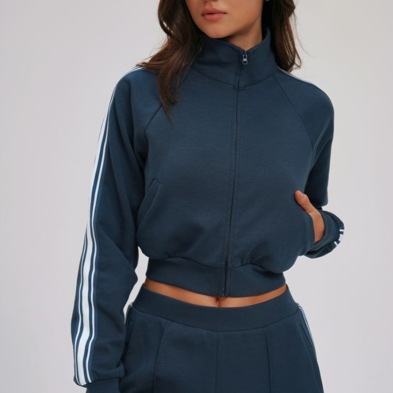 Wholesale color-block short loose jacket