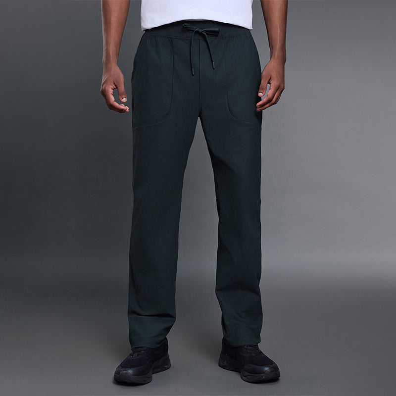 Elastic Waist Straight Leg Casual Pants