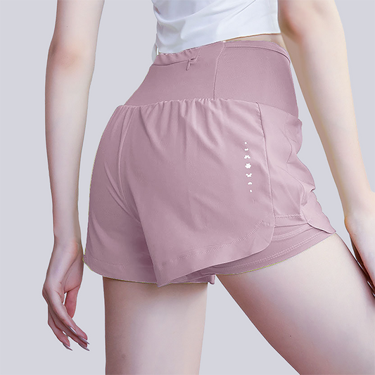 Wholesale Women's Fake Two-Piece Yoga Shorts – Quick-Dry Anti-Exposure