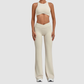 Wholesale Women's Sleeveless Yoga Set – Tummy Control Butt-Lifting Flare Pants 1081+9089