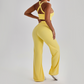 Wholesale Women's Peach Lift High Waist Flare Pants Yoga Set – Cross Back Sports Bra 0258