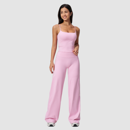 Wholesale Women's Brushed Sports vest+Loose sweatpants 2-piece set
