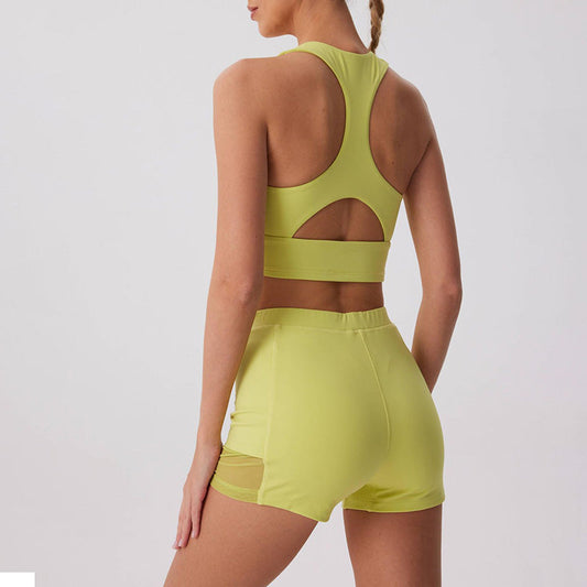 Racerback Sports Bra + High-Waist shorts 2-Piece Set