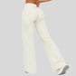 High-waisted contrasting loose wide-leg pants