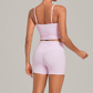 Wholesale Women's Activewear Retro Print Back-V Sleeveless Top & Leggings Yoga Set