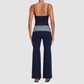 Wholesale Women's Retro Print Yoga Fake Two-Piece Vest+Flared-Leg Pants Set