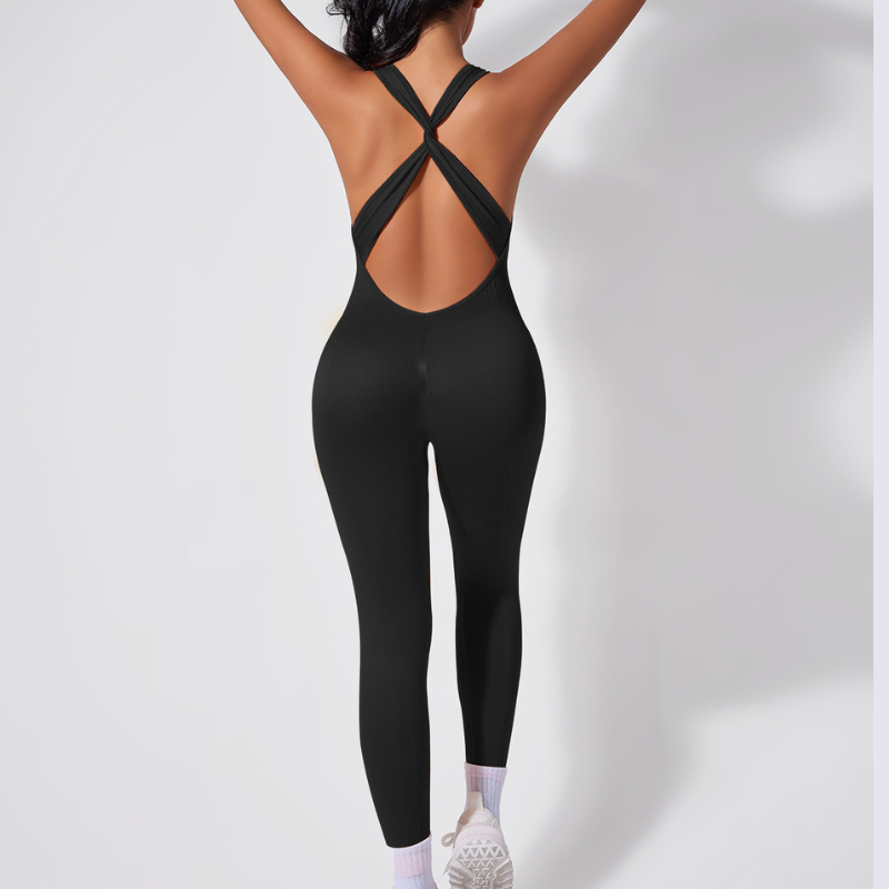 Yoga Bodycon V-neck Sports Jumpsuit