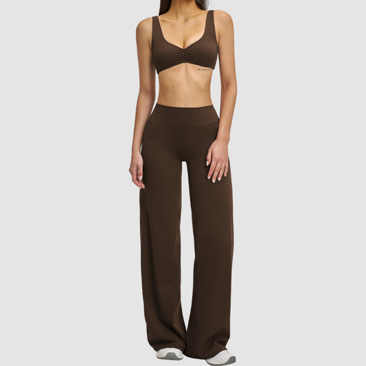Wholesale Backless sports bra+High-waisted flared pants | Wonderxfans bulk activewear