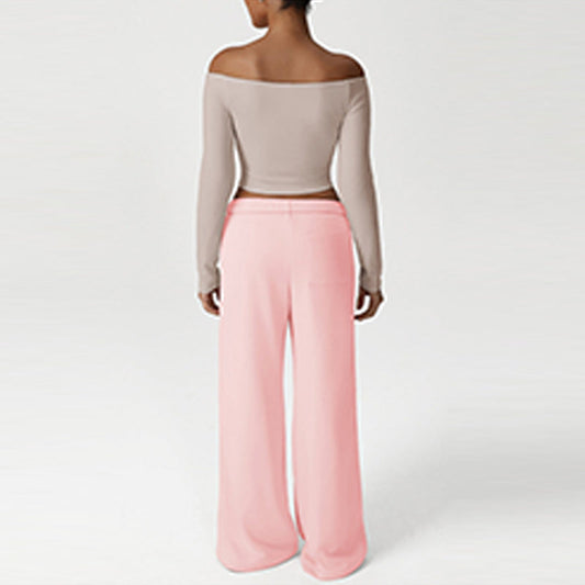 Wholesale Off-Shoulder Long Sleeve + Loose | Wonderxfans bulk activewear