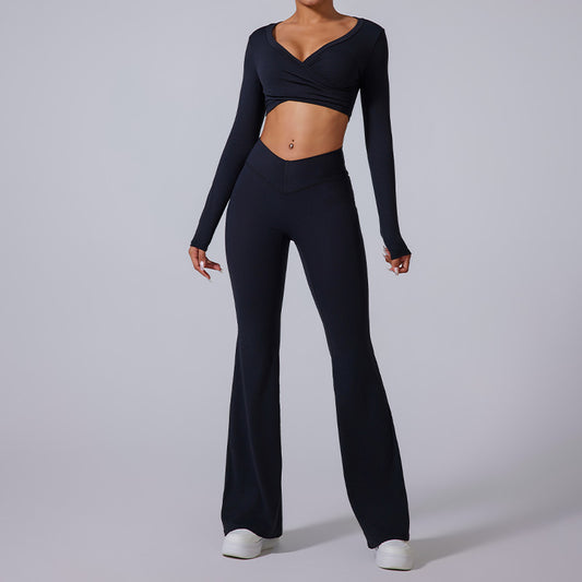 Wholesale cross long sleeve sports crop | Wonderxfans bulk activewear