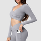 Wholesale Cross Deep V Neck Cropped Yoga Top