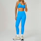 Seamless thin straps Sports Bra + High-waisted leggings 2-Piece Set