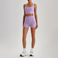 Wholesale Cross-Back Sports Bra & High-Waist Biker Shorts Set – Naked-Feel Quick-Dry Yoga 2-Piece