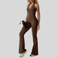Jumpsuit with sleeveless back and hollow