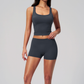 Wholesale Women's I-shape Back Tank Top & Booty-Lift Shorts Set – Seam-Detail Naked-Feel Yoga 2-Piece Set