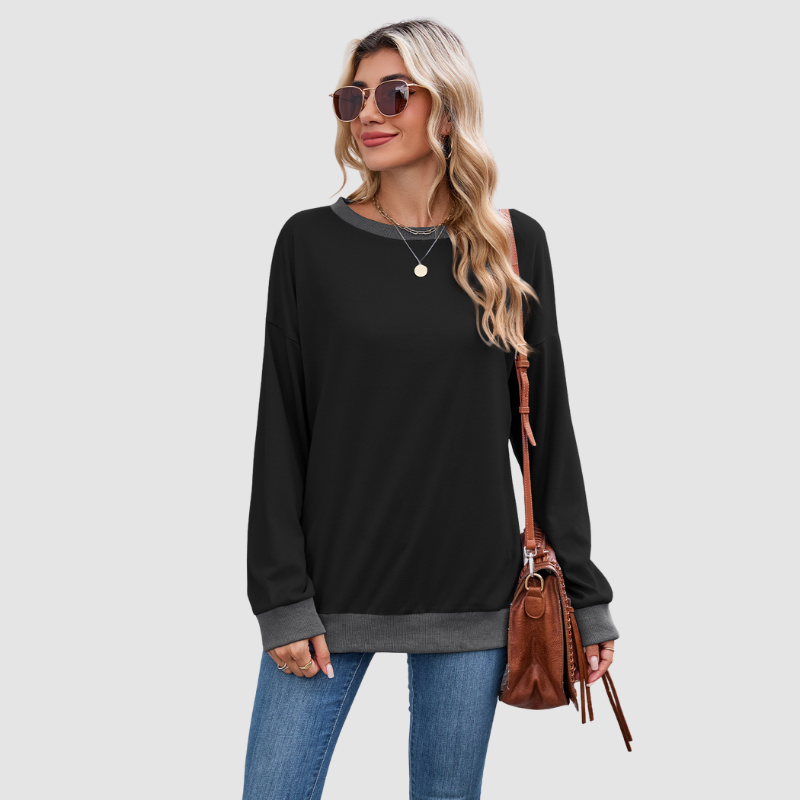 Wholesale Crew Neck Loose Top Long Sleeve Sweatshirt