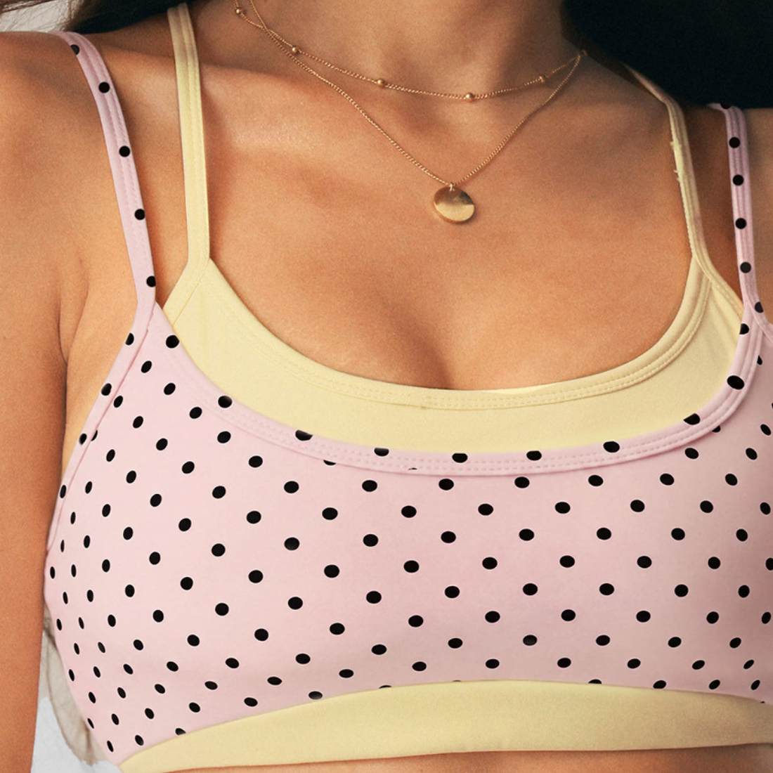 Wholesale Women's Polka Dot Yoga Set – Bra Top & Capri Leggings
