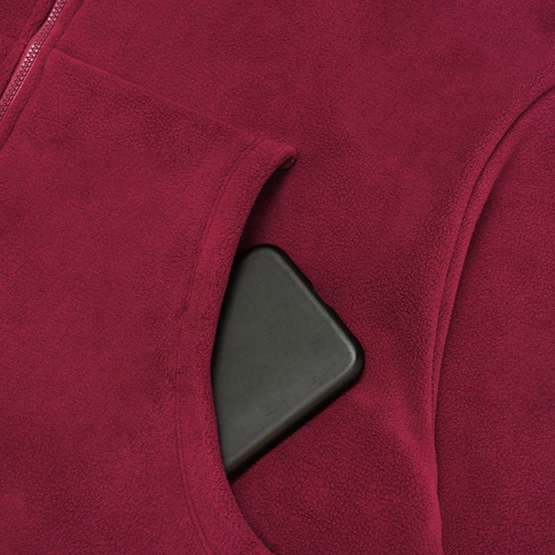 Stand collar windproof polar fleece jacket