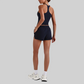 Wholesale Naked-Feel Racerback Sports Bra & High-Waist Biker Shorts Set – Sculpting Yoga 2-Piece