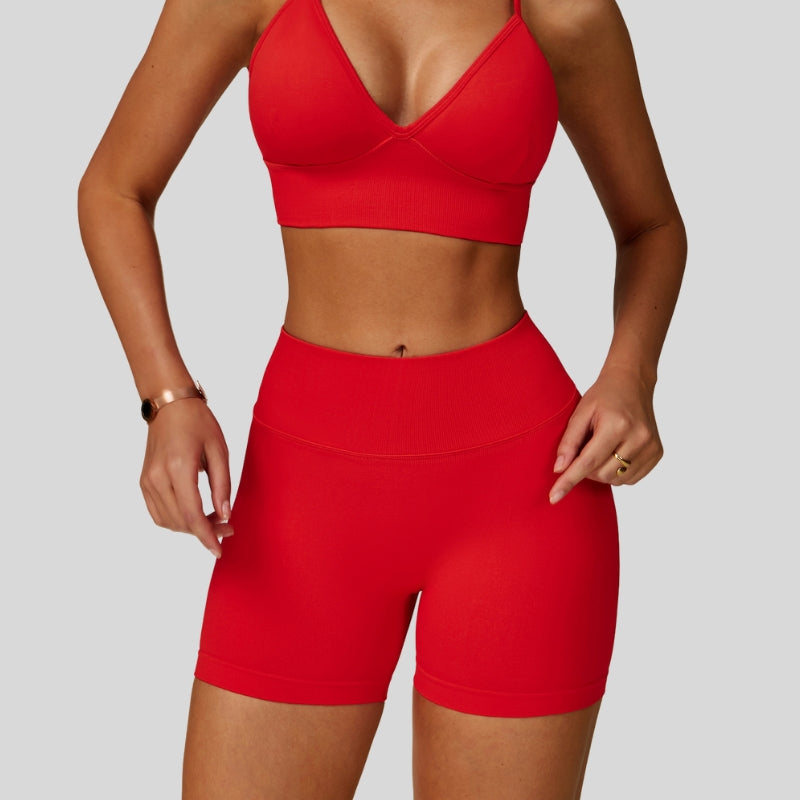 Seamless V-shaped back waist quick-drying shorts