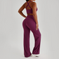 Wholesale Women's Peach Lift High Waist Flare Pants Yoga Set – Cross Back Sports Bra 0258
