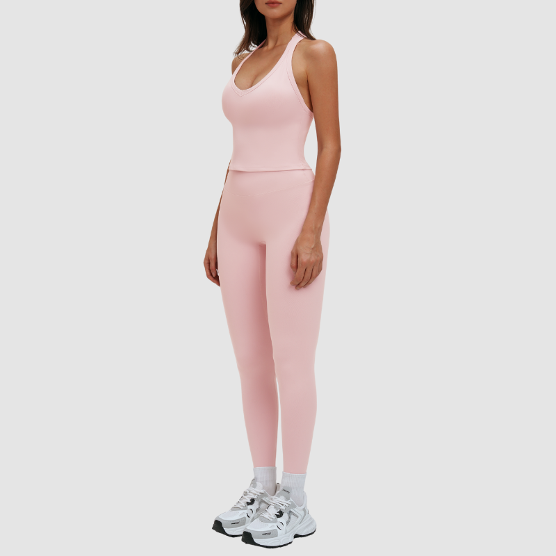 Wholesale solid color slimming training yoga set