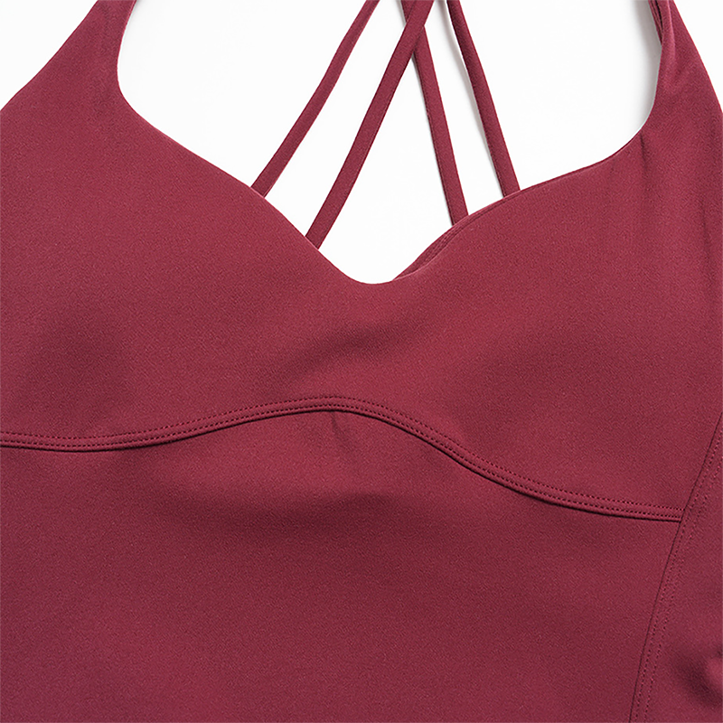 Wholesale yoga tank top with bra pads+high waisted shorts 2-piece set