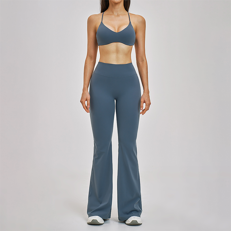 Naked and beautiful back bra+high waisted Legging 2-piece set