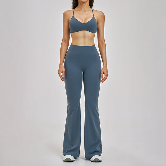 Naked and beautiful back bra+high waisted Legging 2-piece set