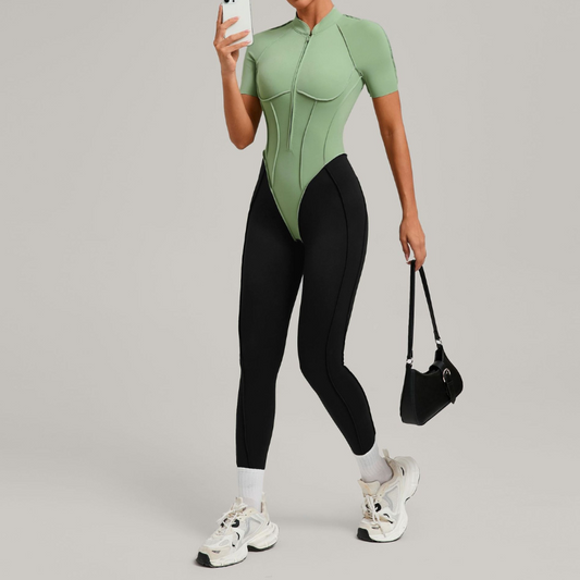 Wholesale Color matching backless half zipper | Wonderxfans bulk activewear