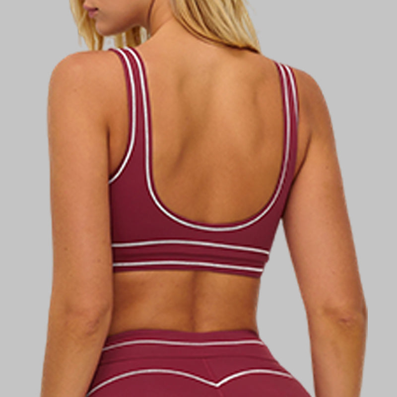 Contrasting bra with removable bra pads