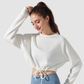 Wholesale Loose Drawstring Round Neck Yoga Sweatshirt
