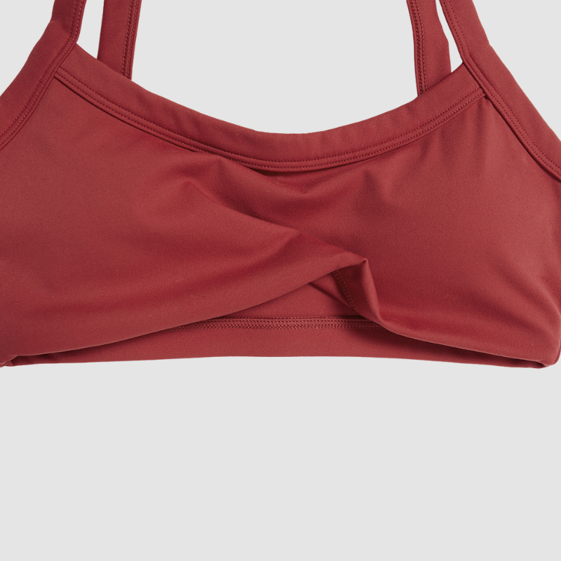 Wholesale Brushed Double-Strap Sports Bra – Open-Back Seam-Detail Yoga Bra with Chest Pad