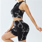 Women's tie-dye yoga tank top + shorts two-piece set