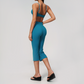 Wholesale Women's High-Impact Sports Bra & Capri Pants Yoga Set with Chest Pad