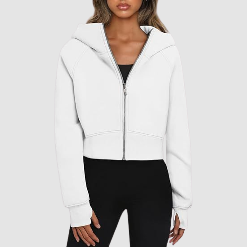Wholesale Cropped Zip Up Hoodie