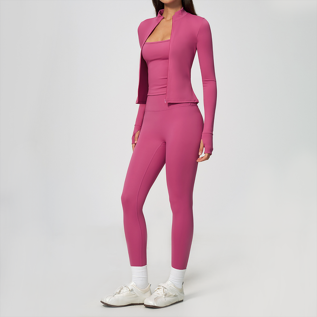 Wholesale 3-Piece Yoga Set – Cardigan & Bra & Leggings Fitness Outfit