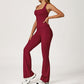 THIN STRAPS TANK TOP + Slim-fit athletic flare pants 2-PIECE SET