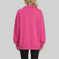Loose long sleeved Half Zip Stand Collar Fleece Sweatshirt