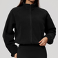 Wholesale Women's Activewear Plush Stand-Collar Zip Cropped Sports Jacket