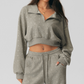Wholesale Women's Half-Zip Pullover Sports Sweatshirt Hoodie Jacket