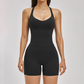 Wholesale yoga tank top with bra pads+high waisted shorts 2-piece set