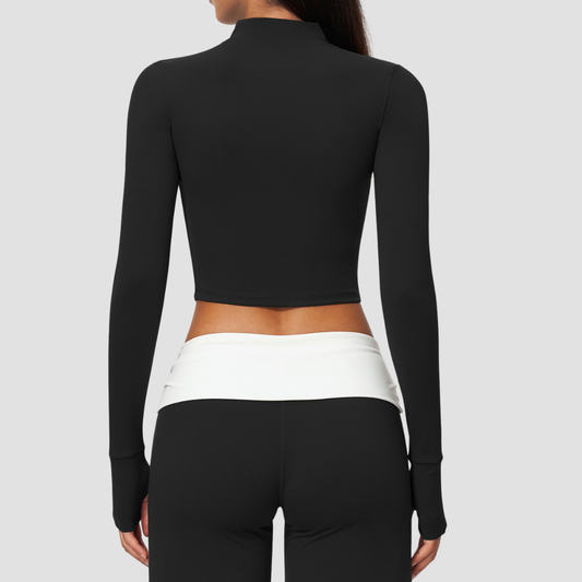 Wholesale Women’s Cropped Stand-Collar Pilates Jacket
