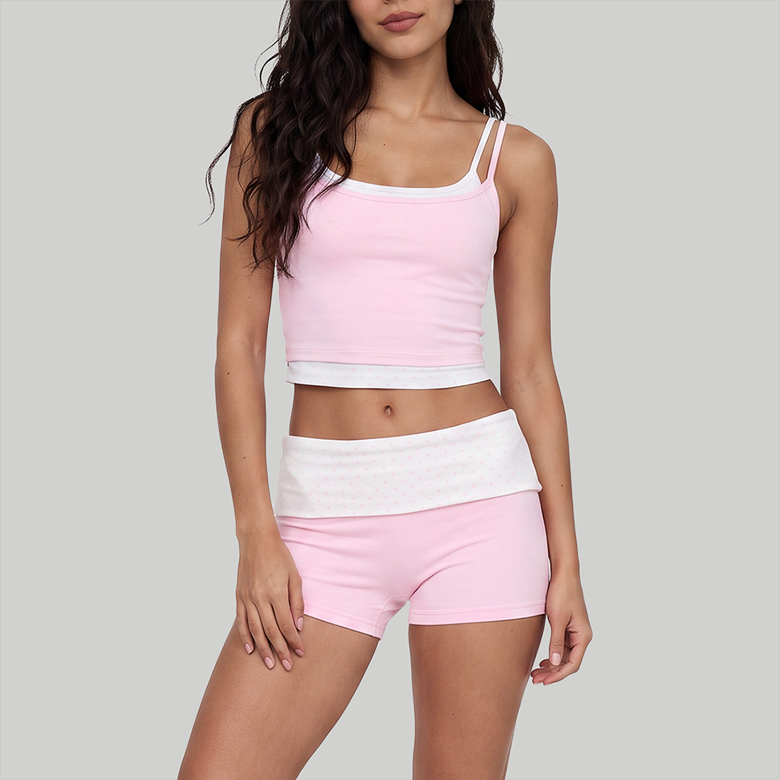 Wholesale Women’s Polka-Dot Tank + Bike Shorts Set