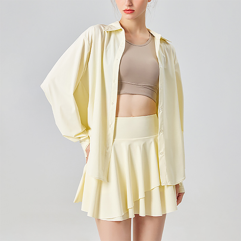 Wholesale UPF50+ Ice-Feel Sun Protection Cardigan – Lightweight Long Sleeve Yoga Cover-Up