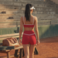 Quick-Drying Built-In Pads Bra + High-Waisted Shorts 2-Piece Set