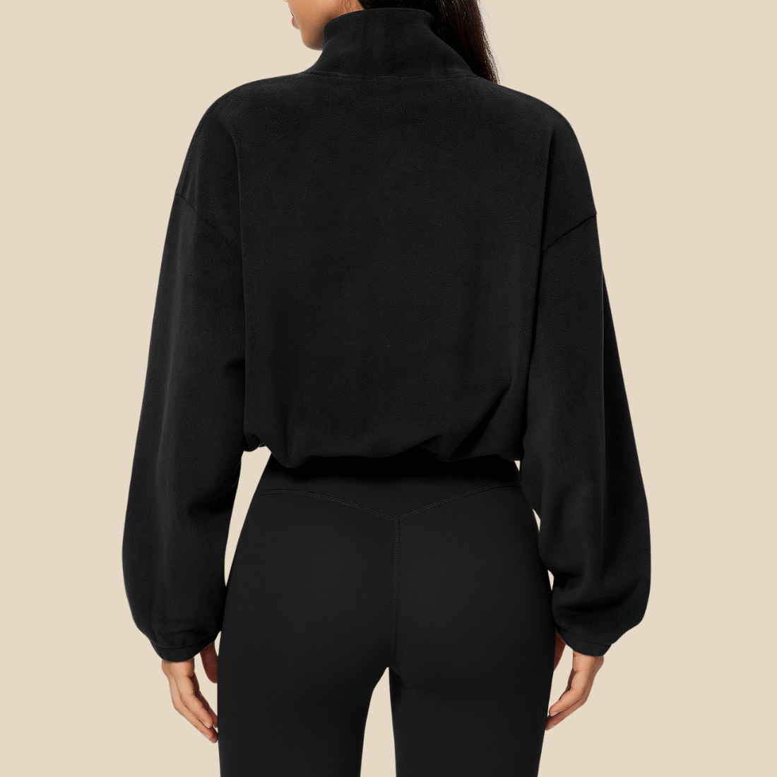 Wholesale Women's Activewear Fleece-Lined Stand-Collar Half-Zip Sweatshirt